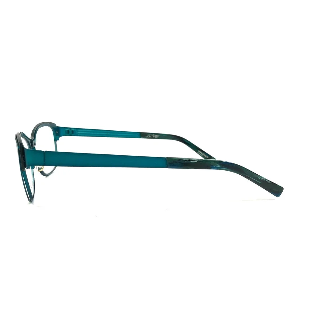 J.F. Rey Eyeglasses Frames JF2554 2425 Matte Teal Blue Horn Cat Eye 54-15-136